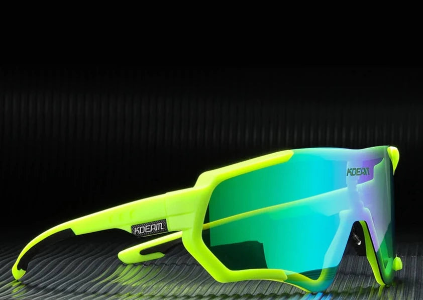 Mirror green KDEAM Polarised Mirror Lens Shield sunglasses