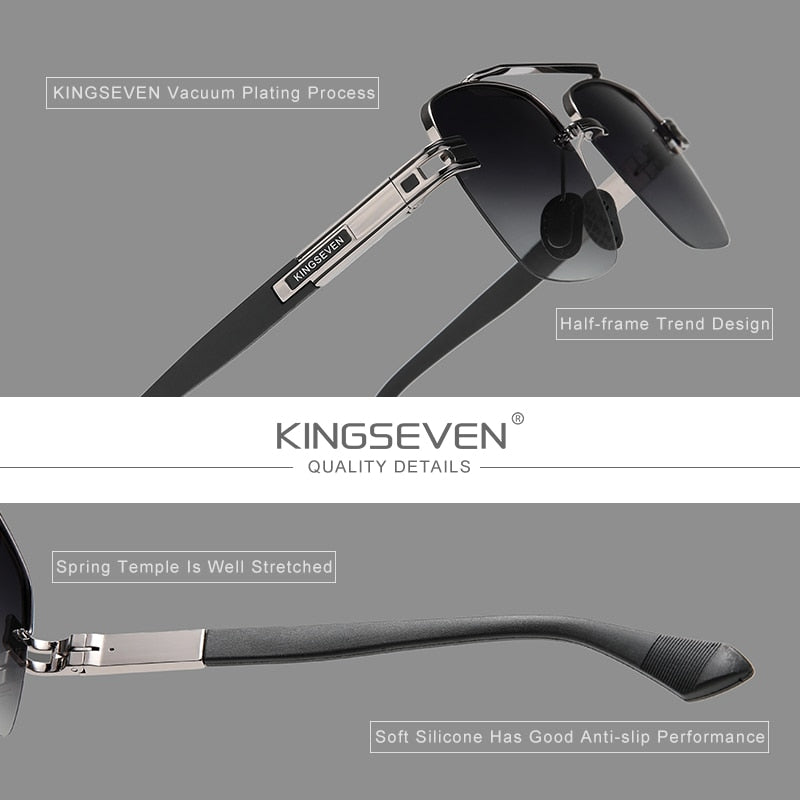 Kingseven Retro-Square sunglasses product features display