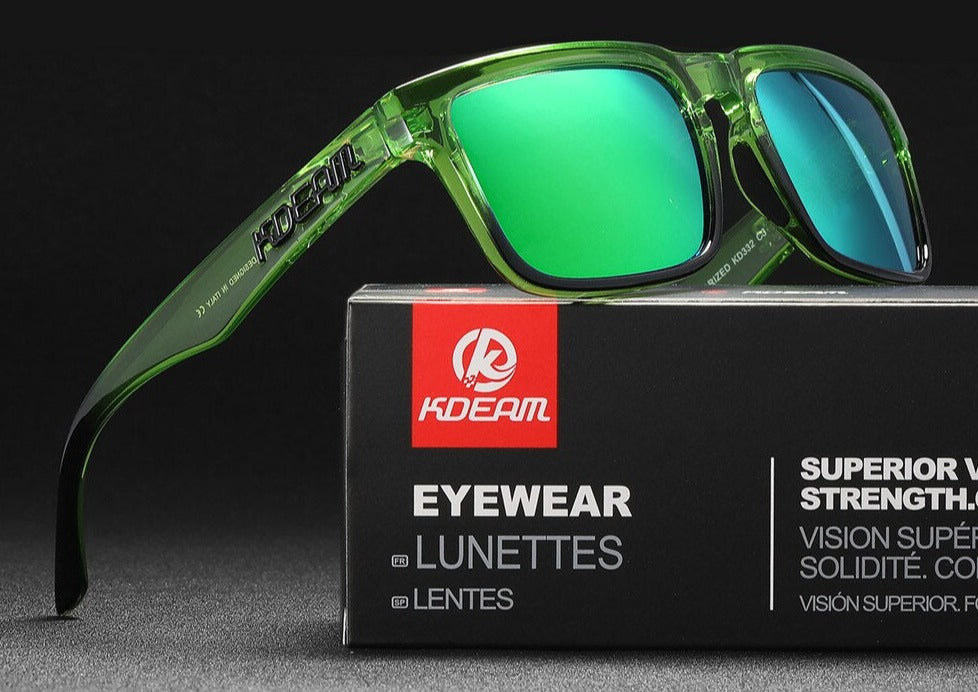 Transparent green KDEAM Patterned Square sunglasses
