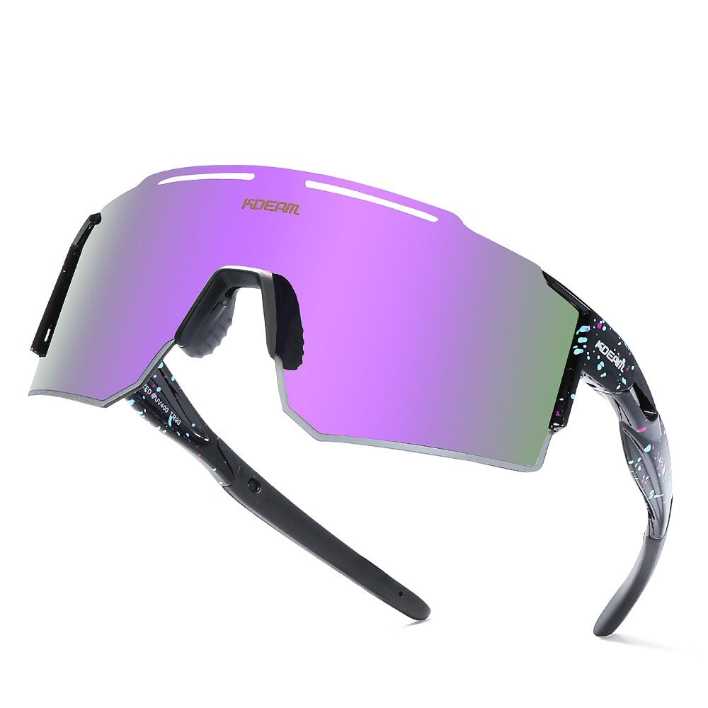 Mirror violet lens KDEAM Rimless TR90 Sport sunglasses