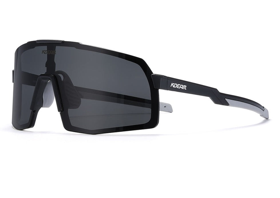 Black KDEAM Rimless Thin-Frame Shield sunglasses