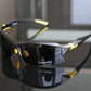 Matte black and yellow Comaxsun Outdoor Sport sunglasses