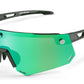 Green and black RockBros Magnetic Split Cycling glasses