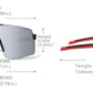 KDEAM Rimless Thin-Frame Shield sunglasses product dimensions