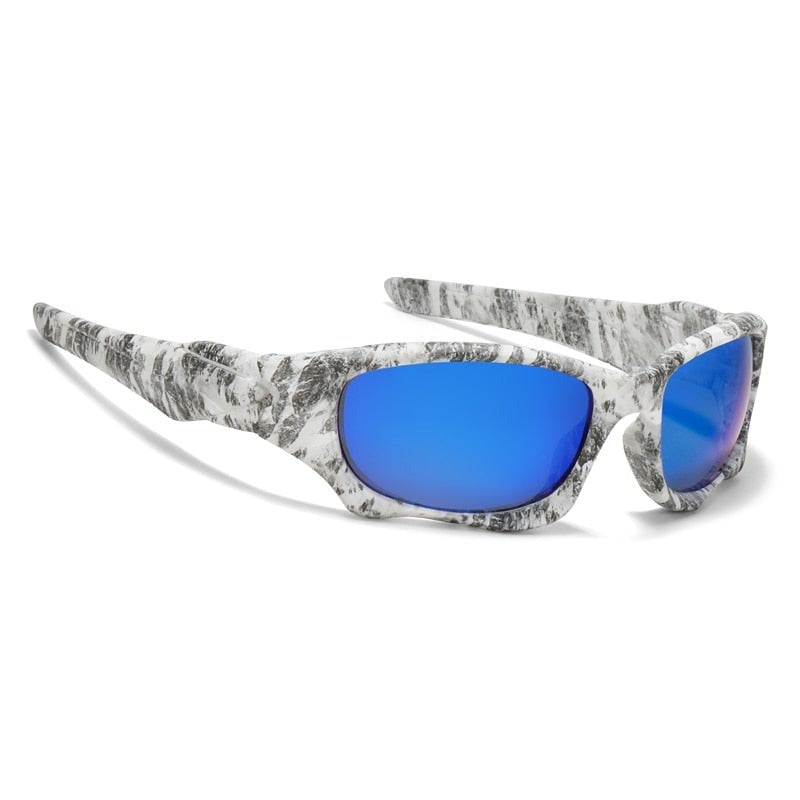 Camouflage frame with blue lens KDEAM Cutting-Frame Sport sunglasses