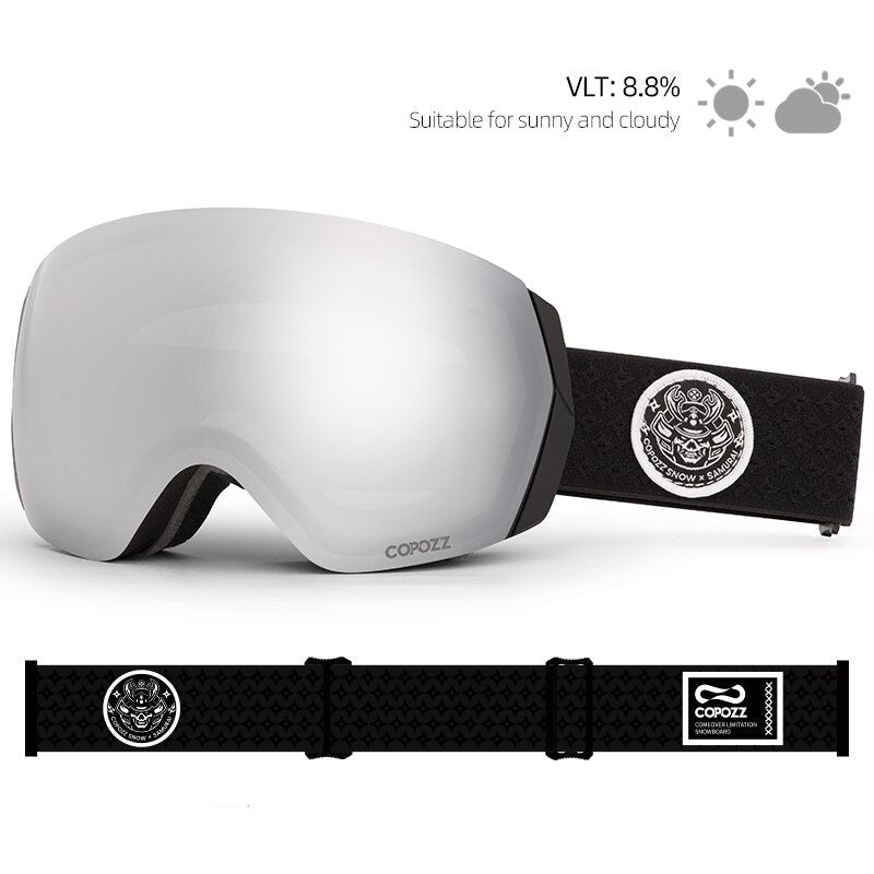 Mirror silver lens black Copozz Aurora Ski goggles