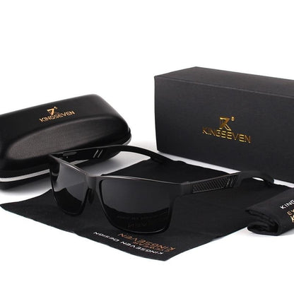 Black Kingseven Aluminium Square-Frame sunglasses