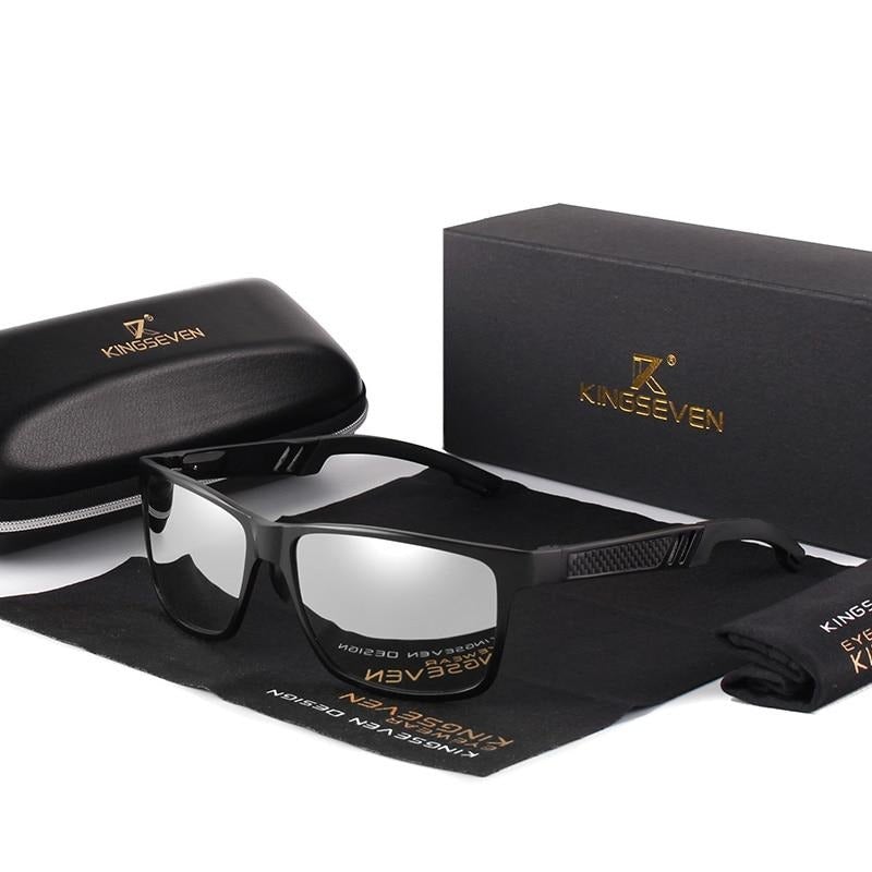 Mirror silver lens Kingseven Aluminium Square-Frame sunglasses