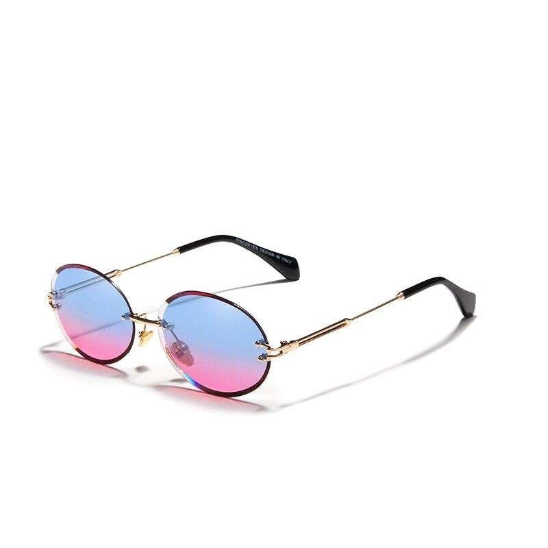 Blue and pink gradient Kingseven Oval Rimless sunglasses