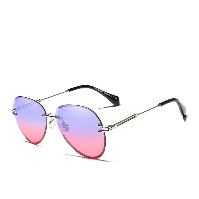 Blue to pink gradient lens Kingseven Rimless Gradient sunglasses