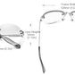 Kingseven Rimless Gradient sunglasses product dimensions