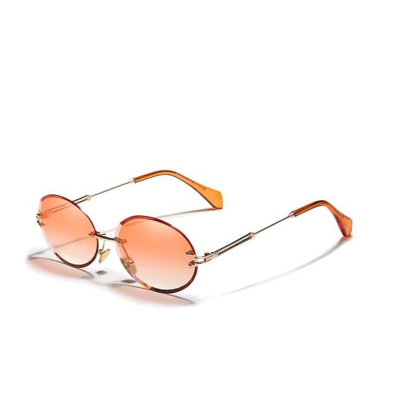 Orange gradient Kingseven Oval Rimless sunglasses