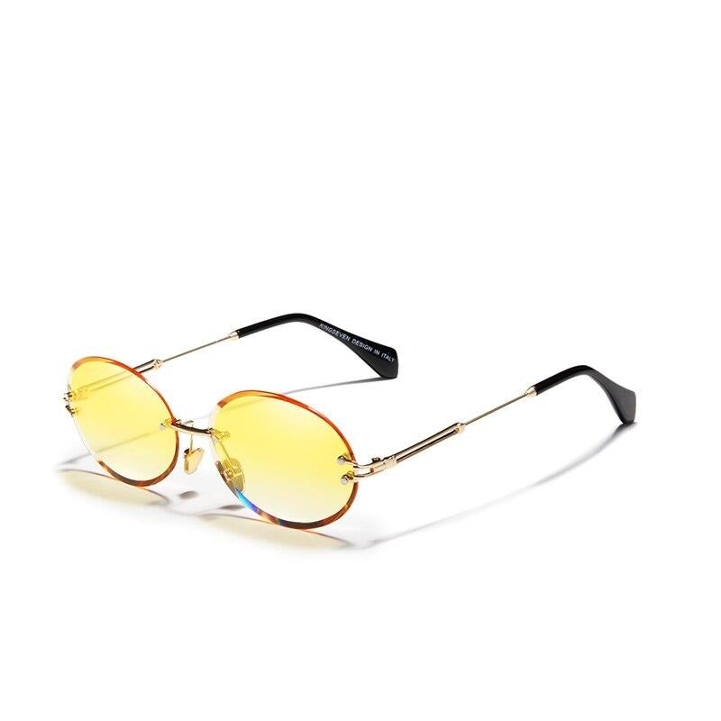 Yellow gradient Kingseven Oval Rimless sunglasses