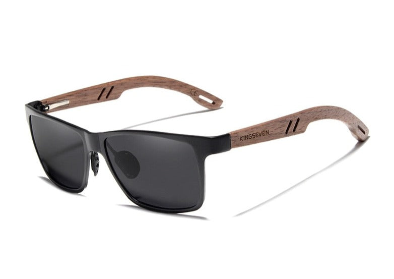 Black Kingseven Aluminium & Walnut sunglasses