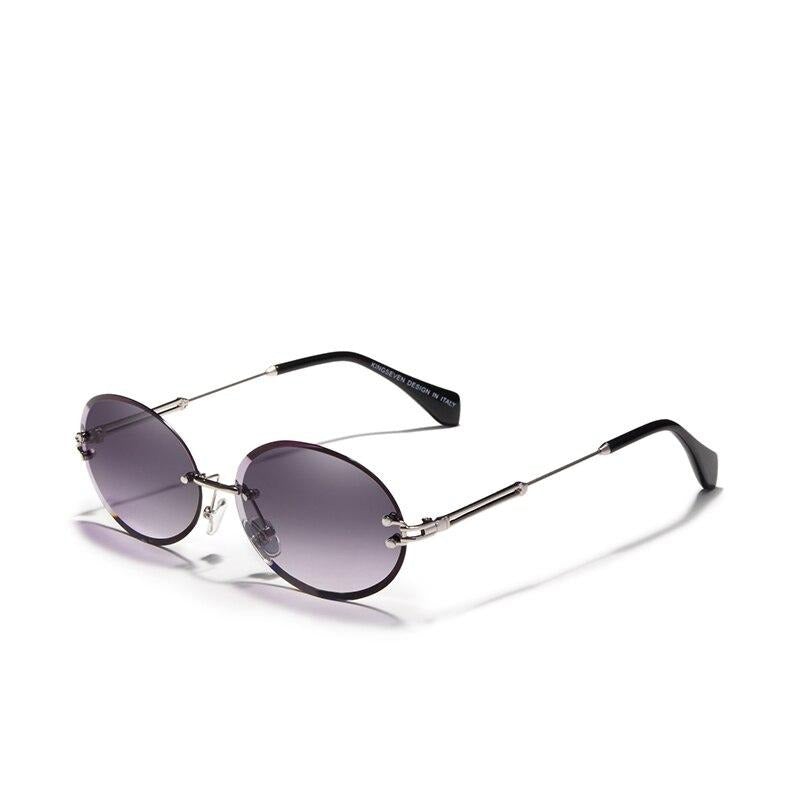 Gray purple gradient Kingseven Oval Rimless sunglasses