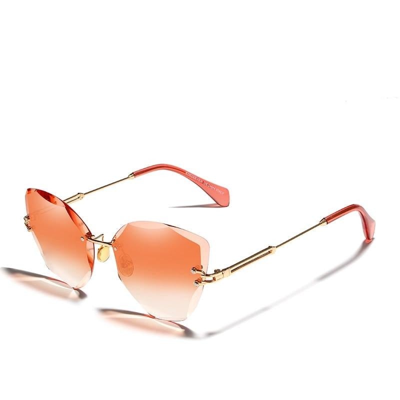 Orange gradient lens Kingseven Women's Rimless sunglasses