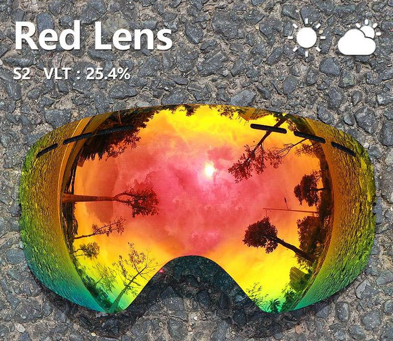 Red Copozz Anti-Fog Ski Replacement Lens