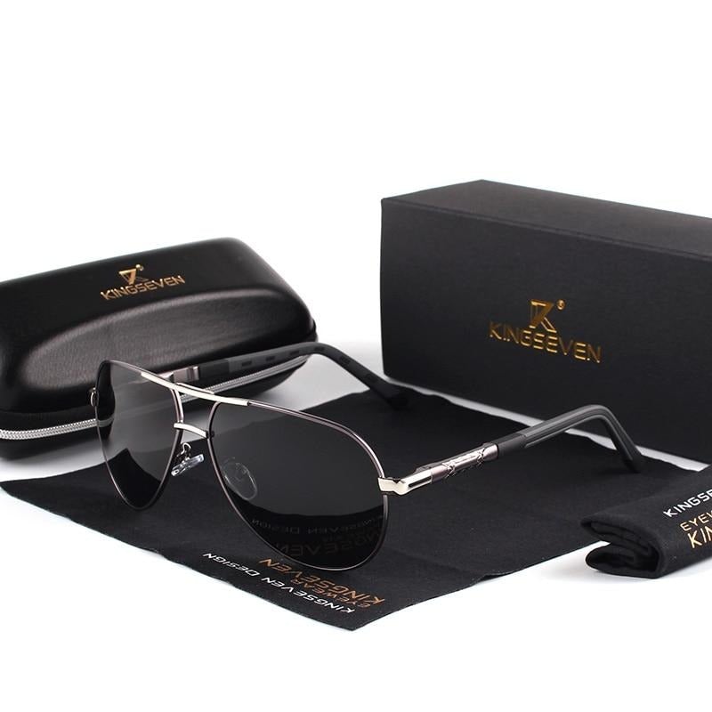 Gray and black Kingseven Classic Pilot sunglasses