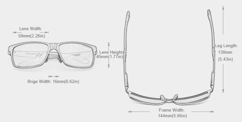 Kingseven Aluminium Square-Frame sunglasses dimensions