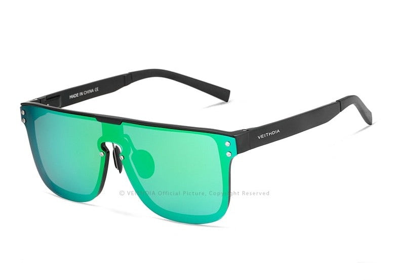 Green lens Veithdia Single-Lens sunglasses