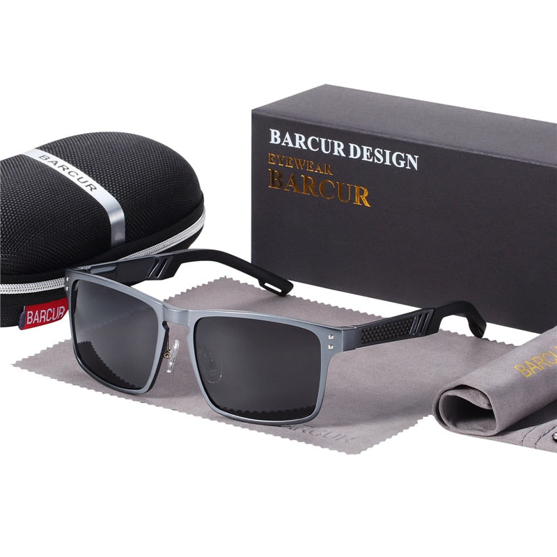 Gun gray colour Barcur Aluminium Square sunglasses