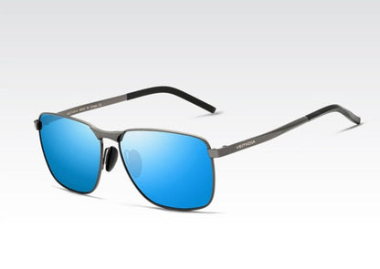 Mirror blue lens Veithdia Thin Square sunglasses