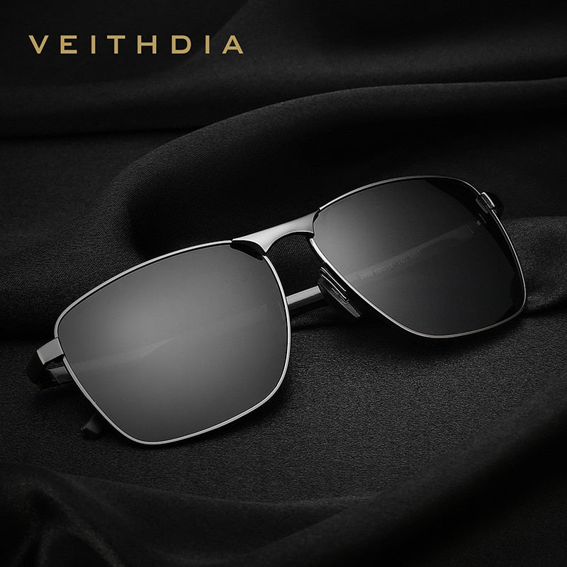 Veithdia Thin Square sunglasses front frame display 