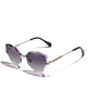 Purple gray gradient lens Kingseven Women's Rimless sunglasses