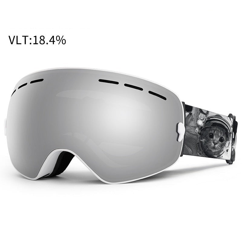 Silver COPOZZ Anti-Fog Ski goggles