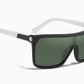 Black and white frame with green lens KDEAM One-Piece Lens sunglasses