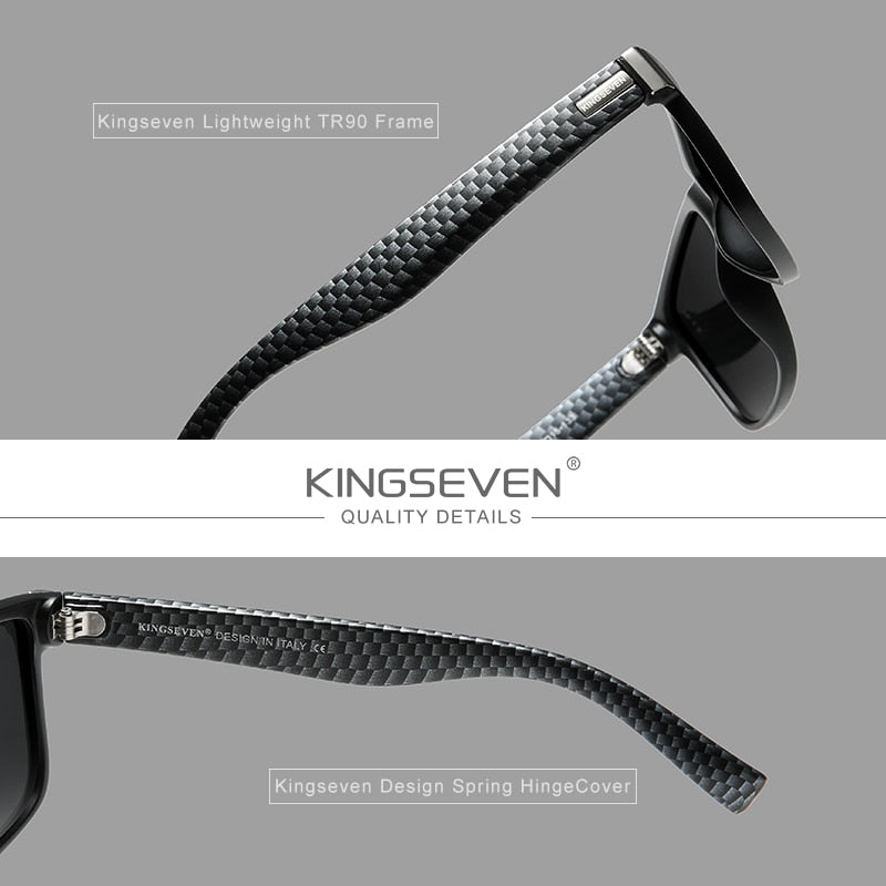 Kingseven Carbon Fibre Pattern sunglasses product feature display
