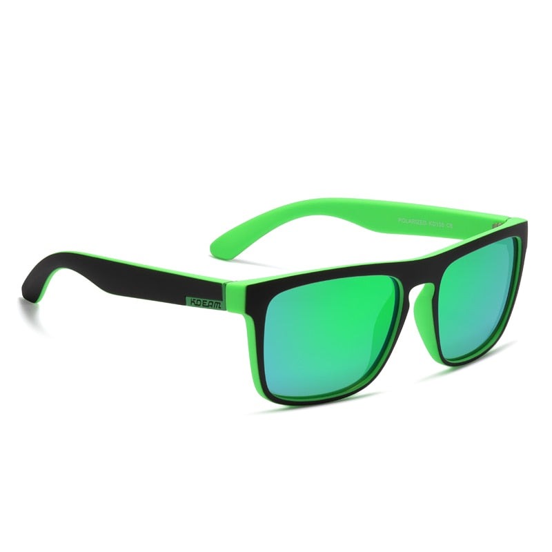 Green lens KDEAM Classic Square-Frame sunglasses
