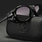 Gradient Black KDEAM Leather Steampunk sunglasses