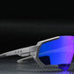 Blue lens with gray frame KDEAM Polarised Mirror Lens Shield sunglasses
