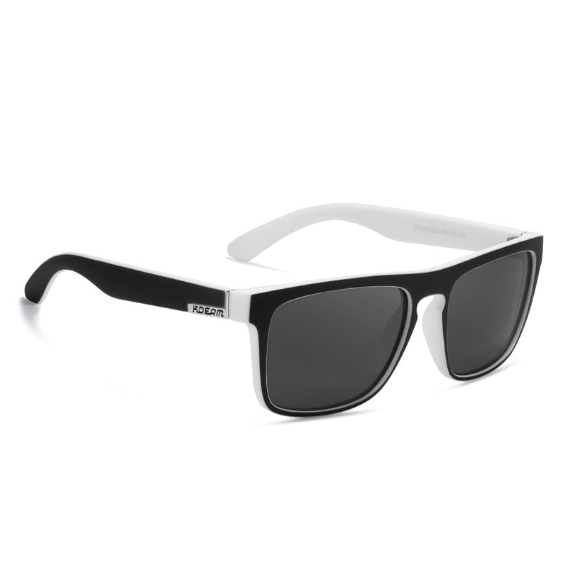 Gray lens with black and white framed KDEAM Classic Square-Frame sunglasses