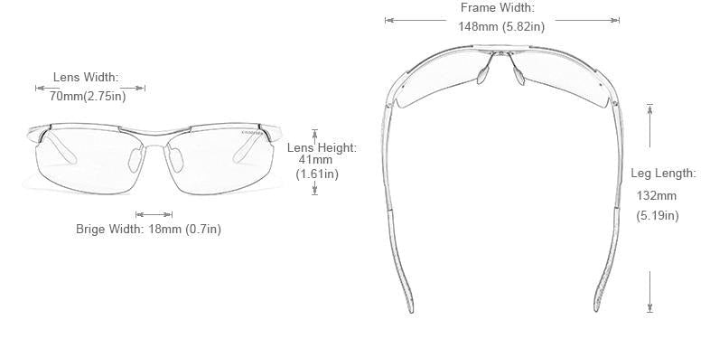 Kingseven Sport sunglasses product dimensions