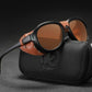 KDEAM Leather Steampunk sunglasses