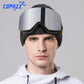 Male model wearing silver Copozz Pro Ski Goggles
