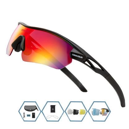 Black Comaxsun UV400 Cycling sunglasses