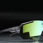 Lizard green lens with black frame KDEAM Polarised Mirror Lens Shield sunglasses