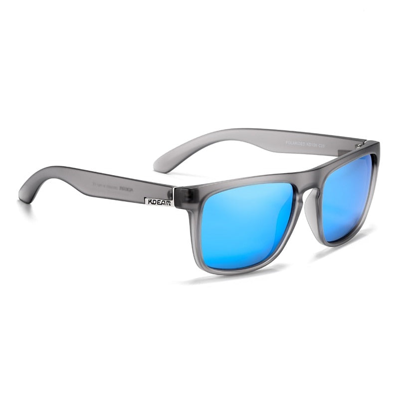 Ice blue lens with transparent framed KDEAM Classic Square-Frame sunglasses
