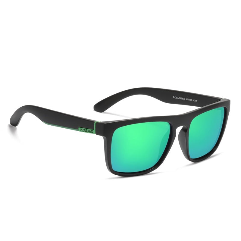 Green lens with black framed KDEAM Classic Square-Frame sunglasses
