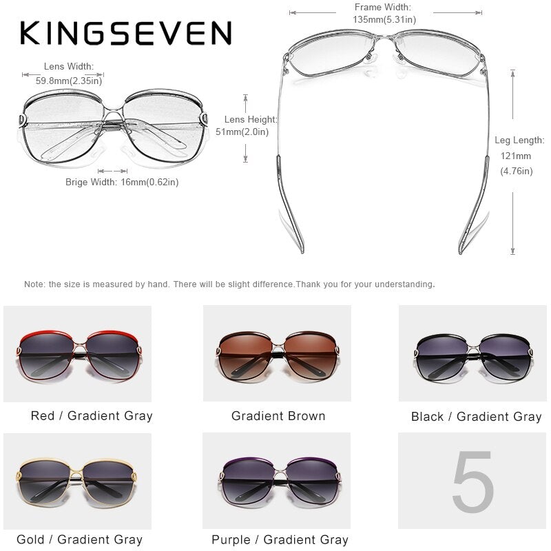 Kingseven Women's Gradient sunglasses product dimensions