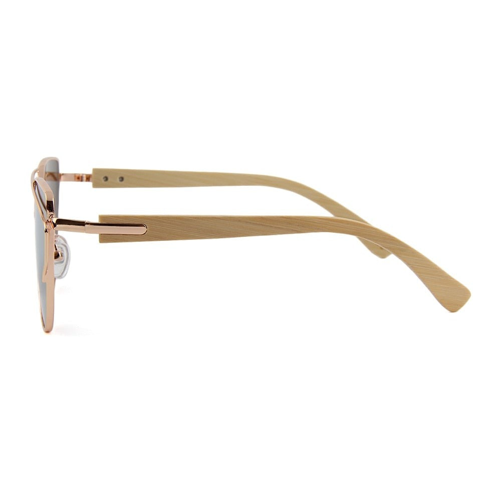 Barcur Bamboo Cat Eye sunglasses side view