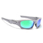 Gray frame with mirror green lens KDEAM Cutting-Frame Sport sunglasses