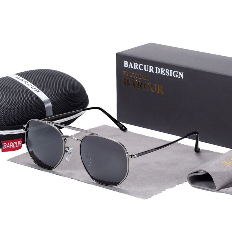 Gun gray coloured Barcur Hex sunglasses
