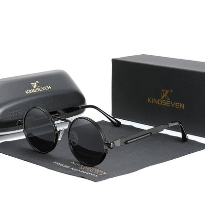 Black Kingseven Gothic Round-Frame sunglasses