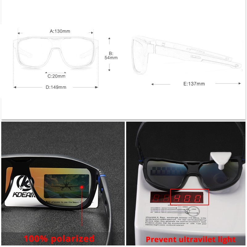KDEAM Oversized Shield-Lens sunglasses product dimensions