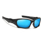 Black frame with blue lens KDEAM Cutting-Frame Sport sunglasses