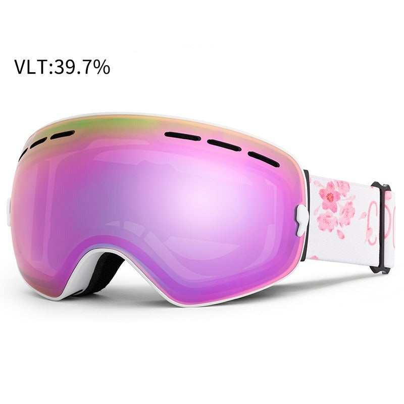 Pink COPOZZ Anti-Fog Ski goggles